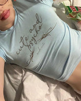 Italic Printed Casual Top